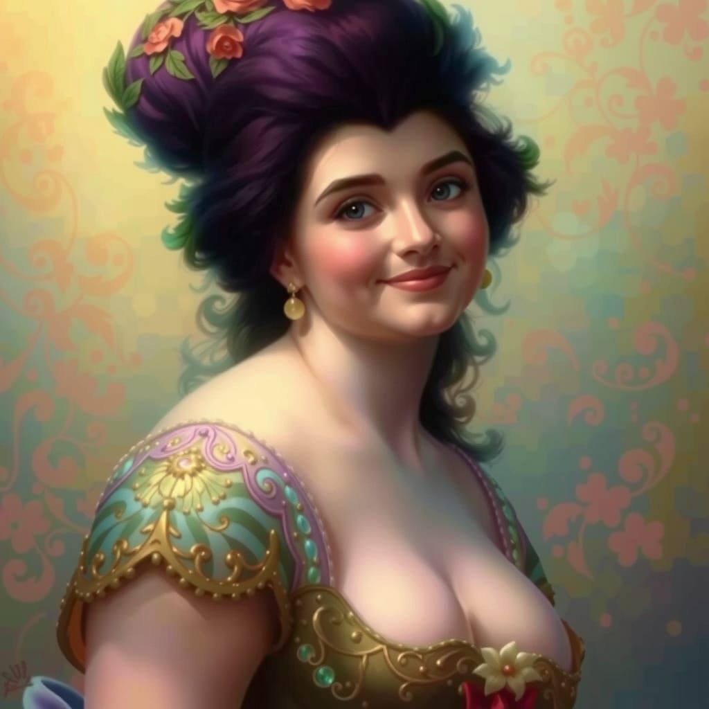 Cheerful Woman in Ethereal Fantasy Style
