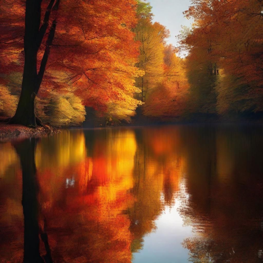 Autumnal Portal to Harvest Season Landscape