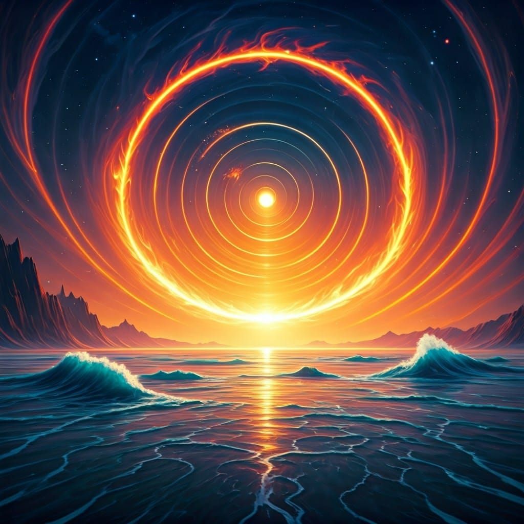 Cosmic Vortex: Planets and Celestial Bodies in Digital Art