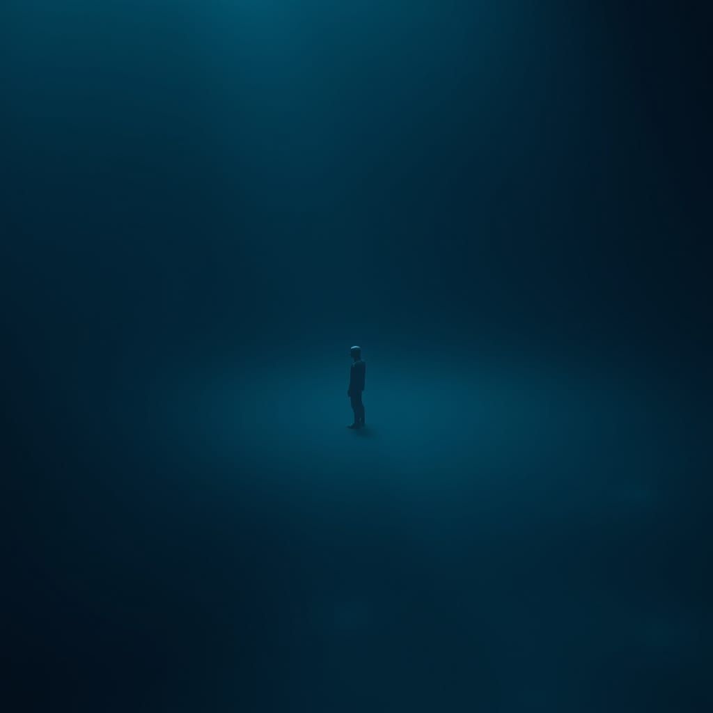 Submerged Figure in Oceanic Dreamscape