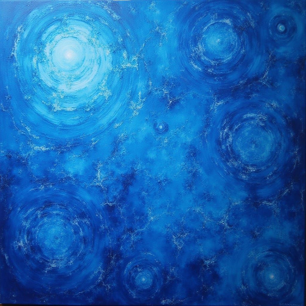 Abstract Blue Color Field with Organic Textures