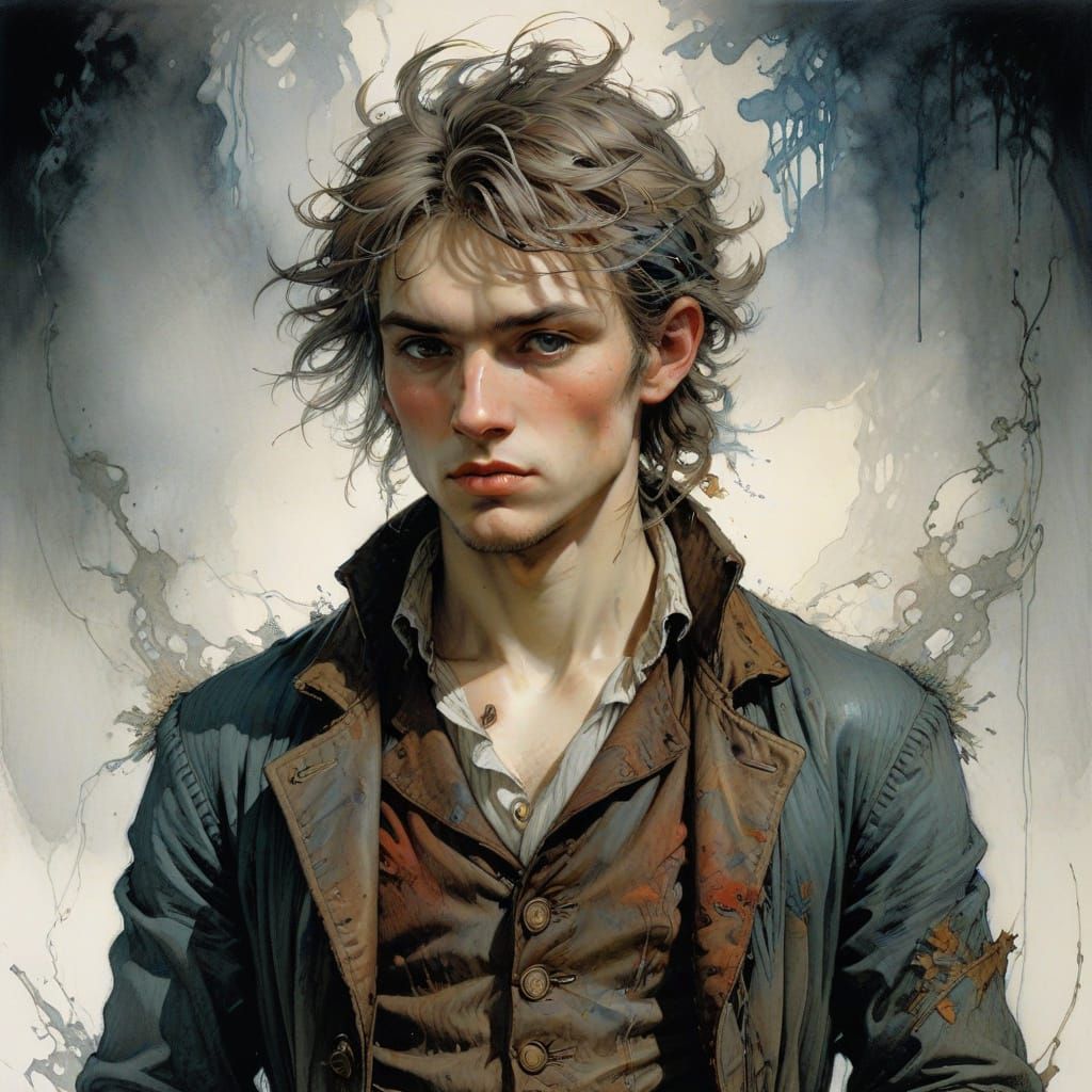 Mysterious Landscape with a lone Figure in the Distance