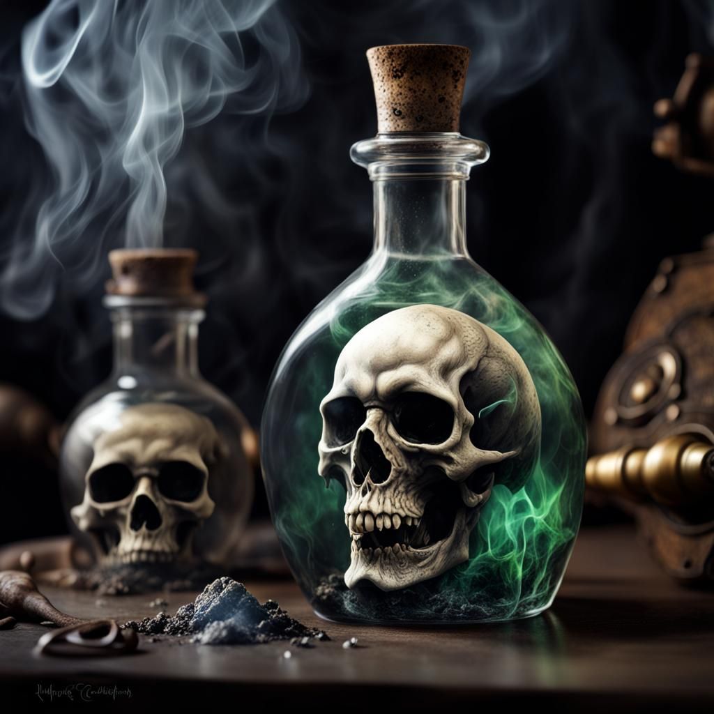 Liquid Death Potion in High Fantasy Style