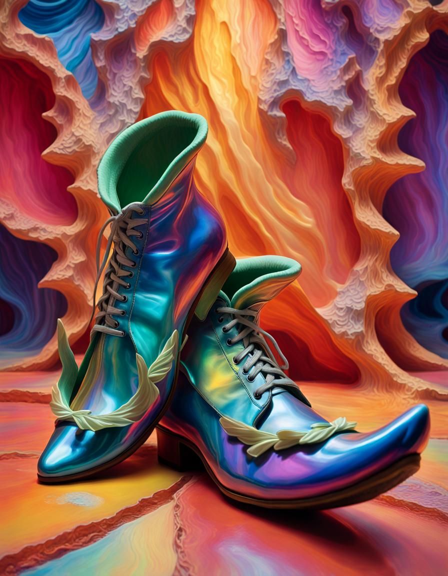 Dreamlike Elf Shoes in Surrealist Style