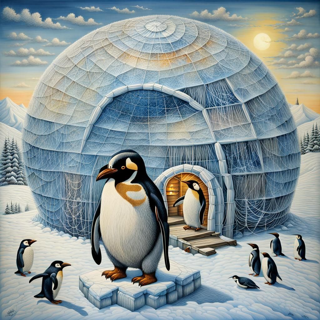 String-art: Igloo made entirely of icy strings