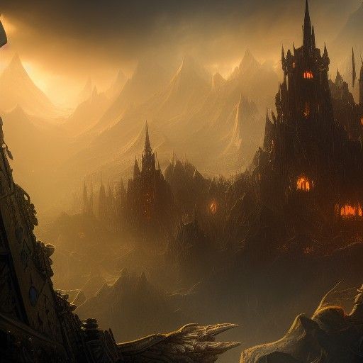 Fantastical Dark Heart Matte Painting in Deep Color