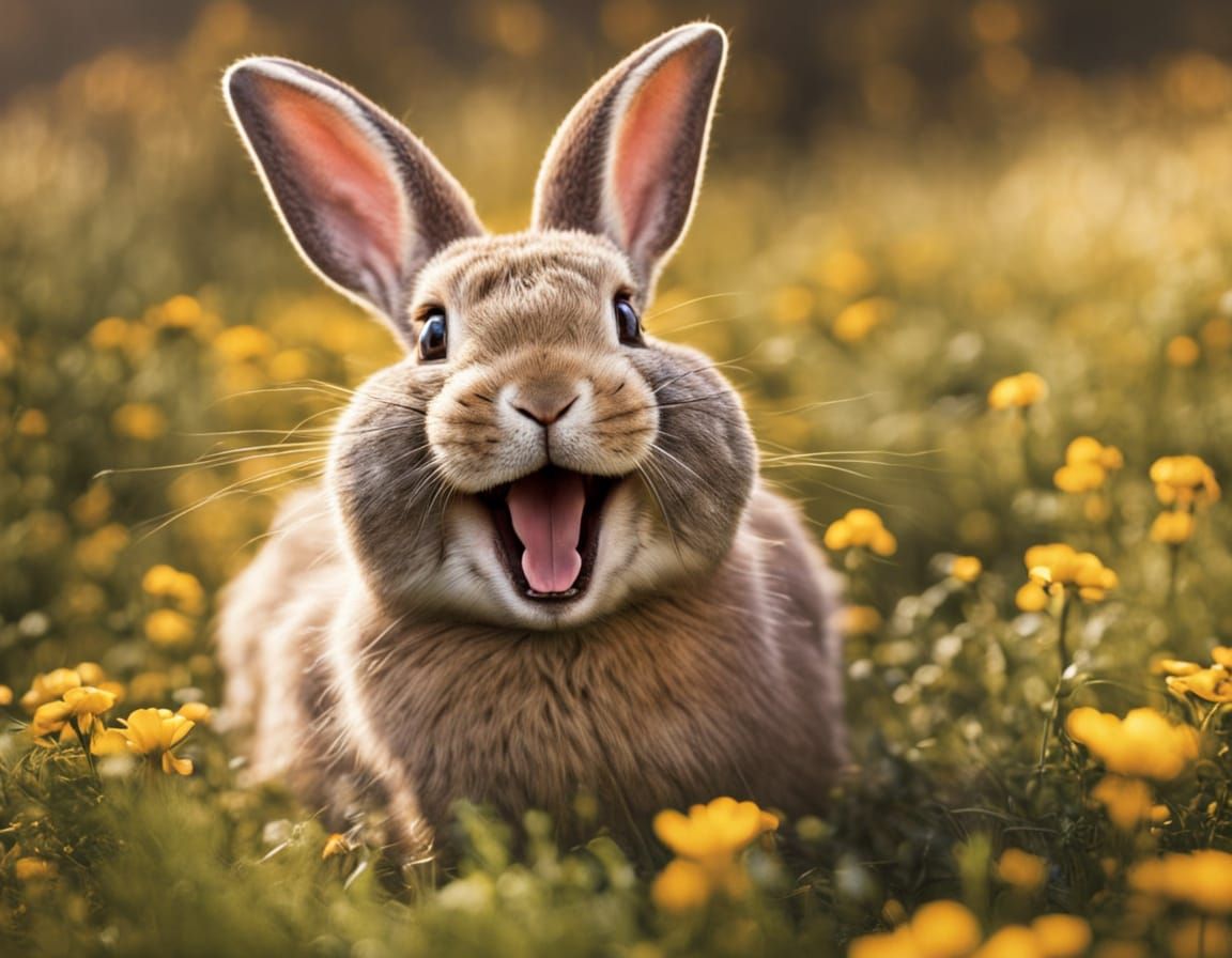 Laughing Bunny in Award-Winning Photo Style
