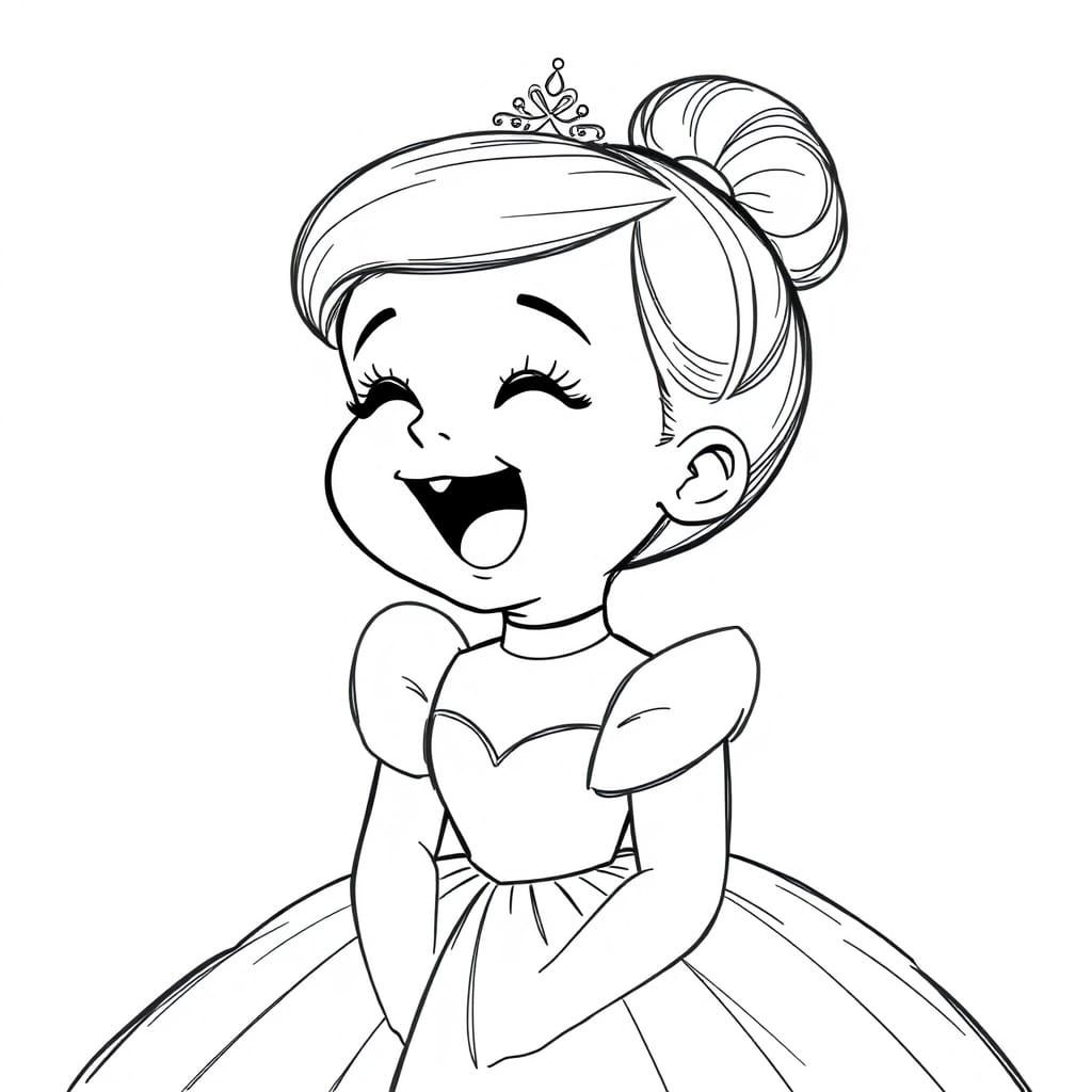 Baby Cinderella Sketch in Whimsical Style