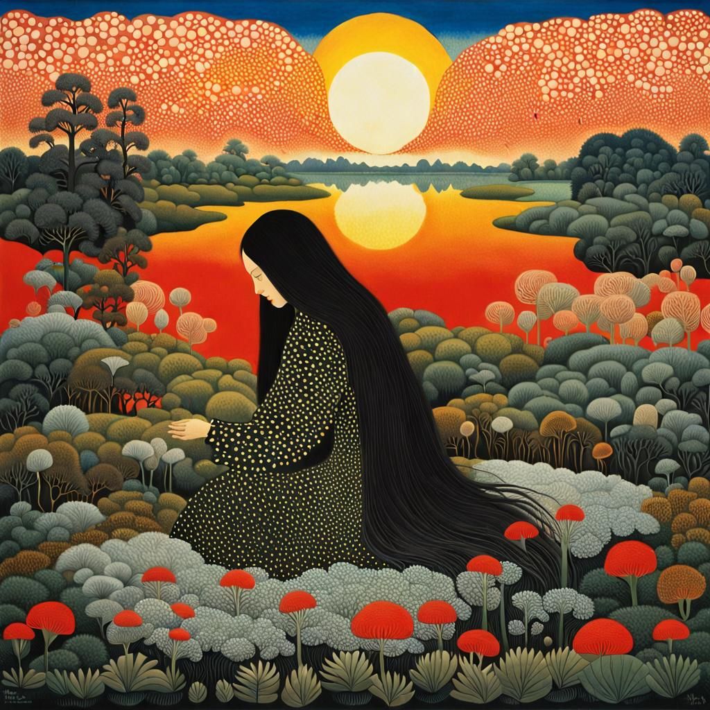 Myth and Fauna: A Surrealist Sunset Collage