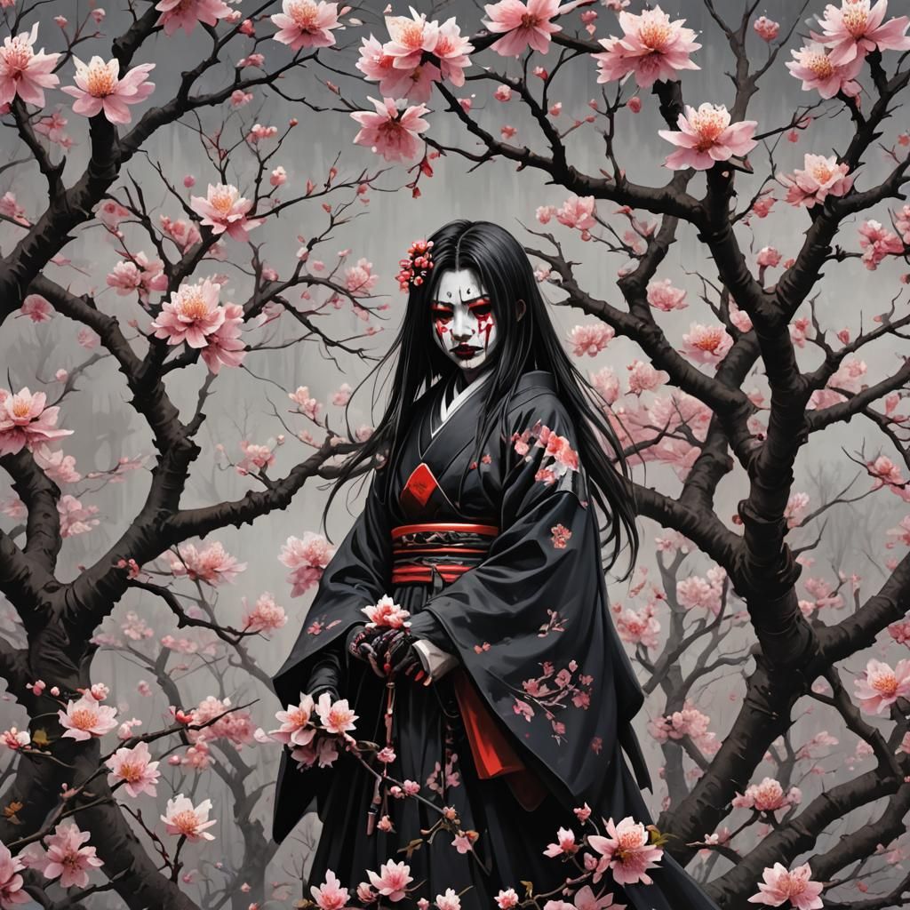 Sinister Gothic Horror Cherry Blossoms