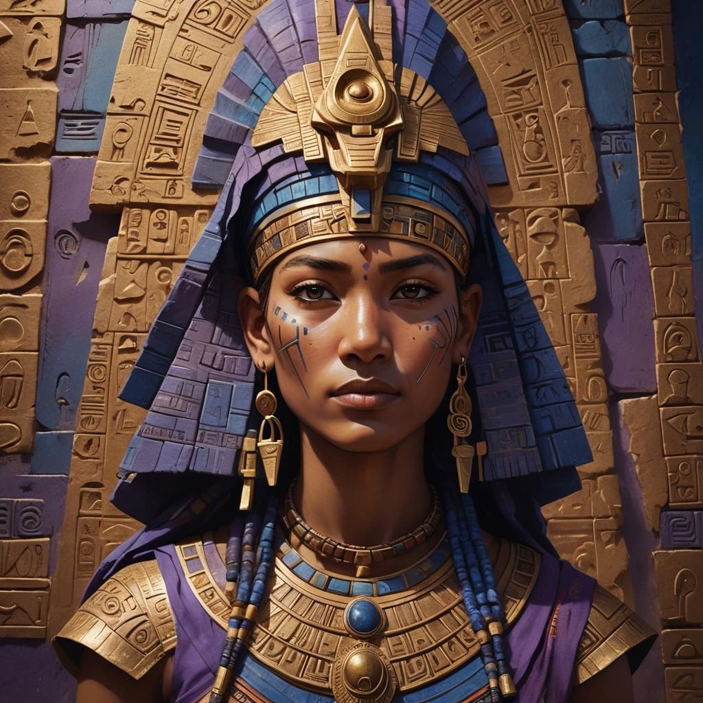 Hyperrealistic Pyramid Interior with Ancient Hieroglyphics