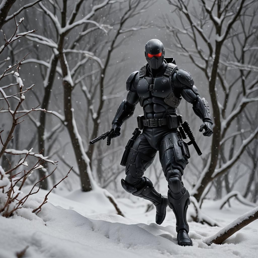 Snake Eyes Diorama in Snow, Dramatic Composition