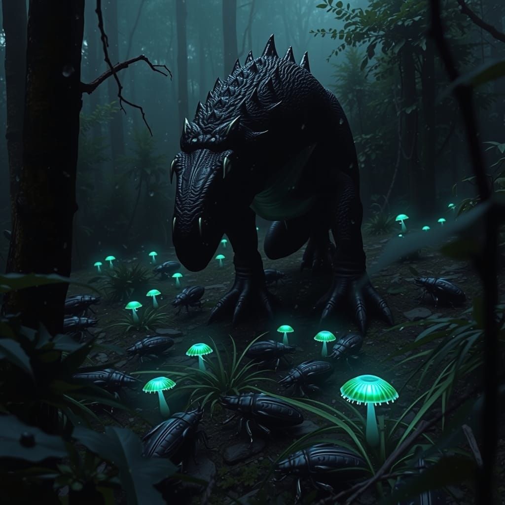 Deadly Moonlit Hunt in a Mystical, Glowing Forest