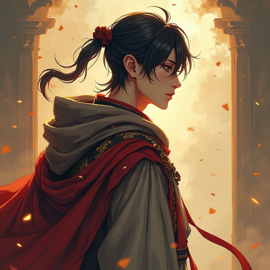 Majestic Anime Character Profile in Digital Painting Style