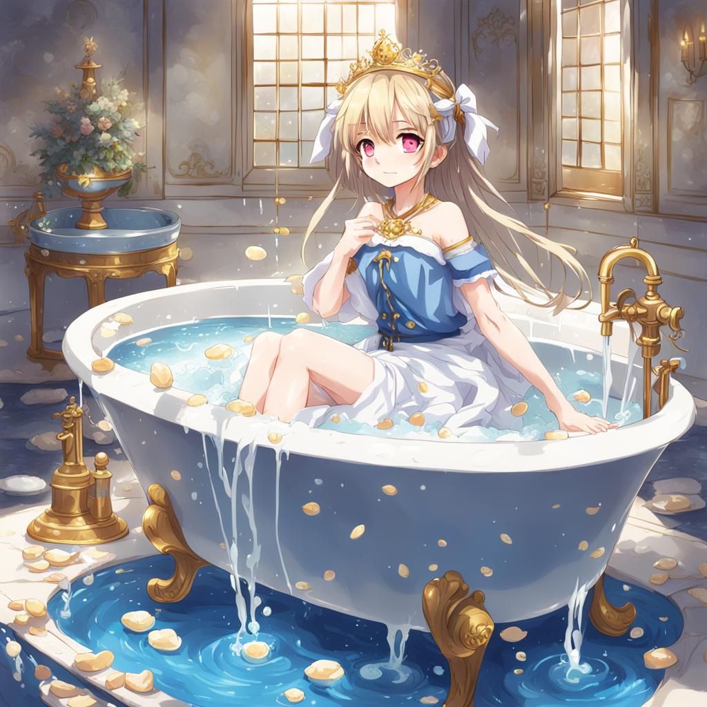 Royal bathroom girl takeing bath