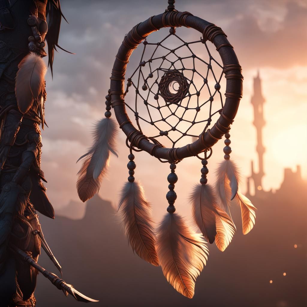 Detailed Dream Catcher in 3D Game Cinematic Style