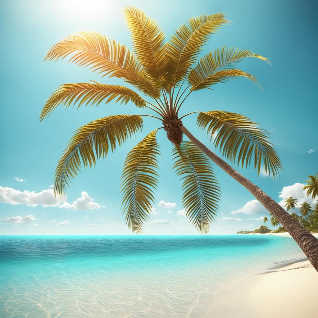 Tropical Beach Palm Tree in Fantasy Concept Art