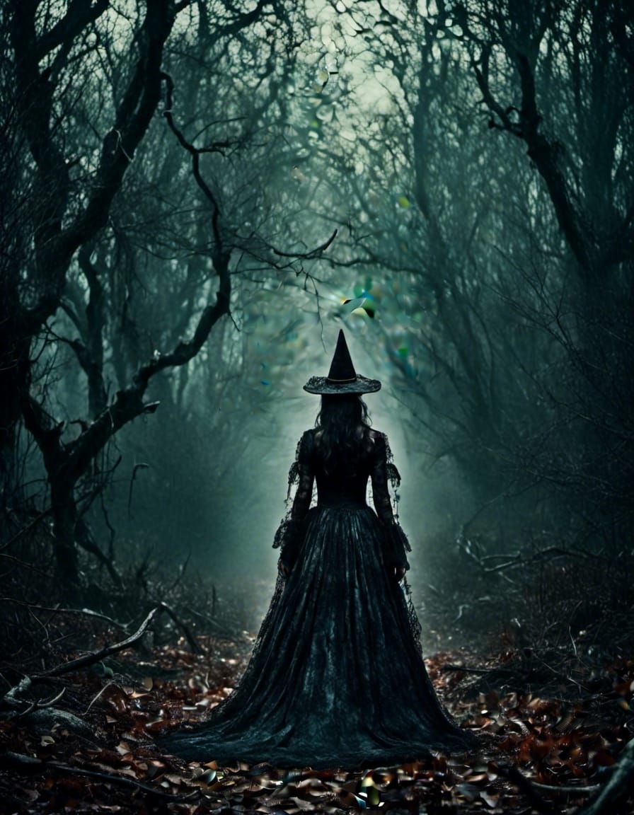 Macabre Witch in Dark Forest