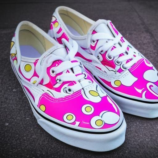 Pink Vans Sneakers in Splash Art Style