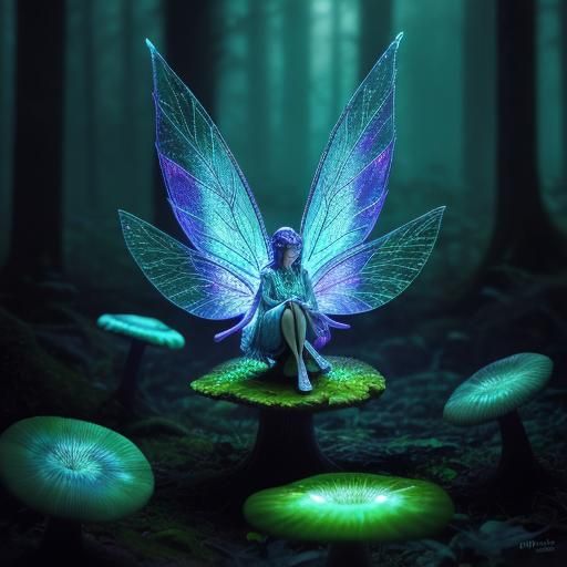Enchanting Fairy Portrait in a Dark Forest