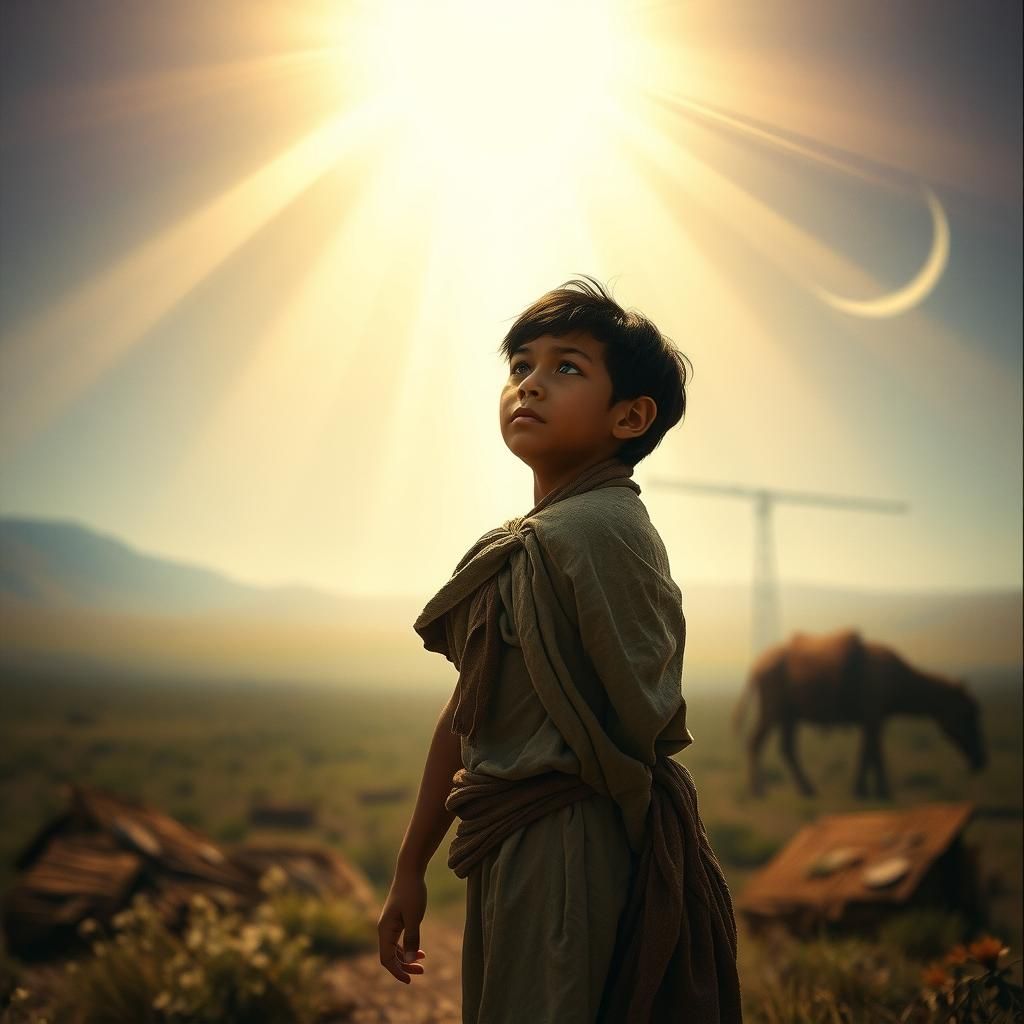 Boy's Divine Revelation: A Greg Olsen Inspired Scene