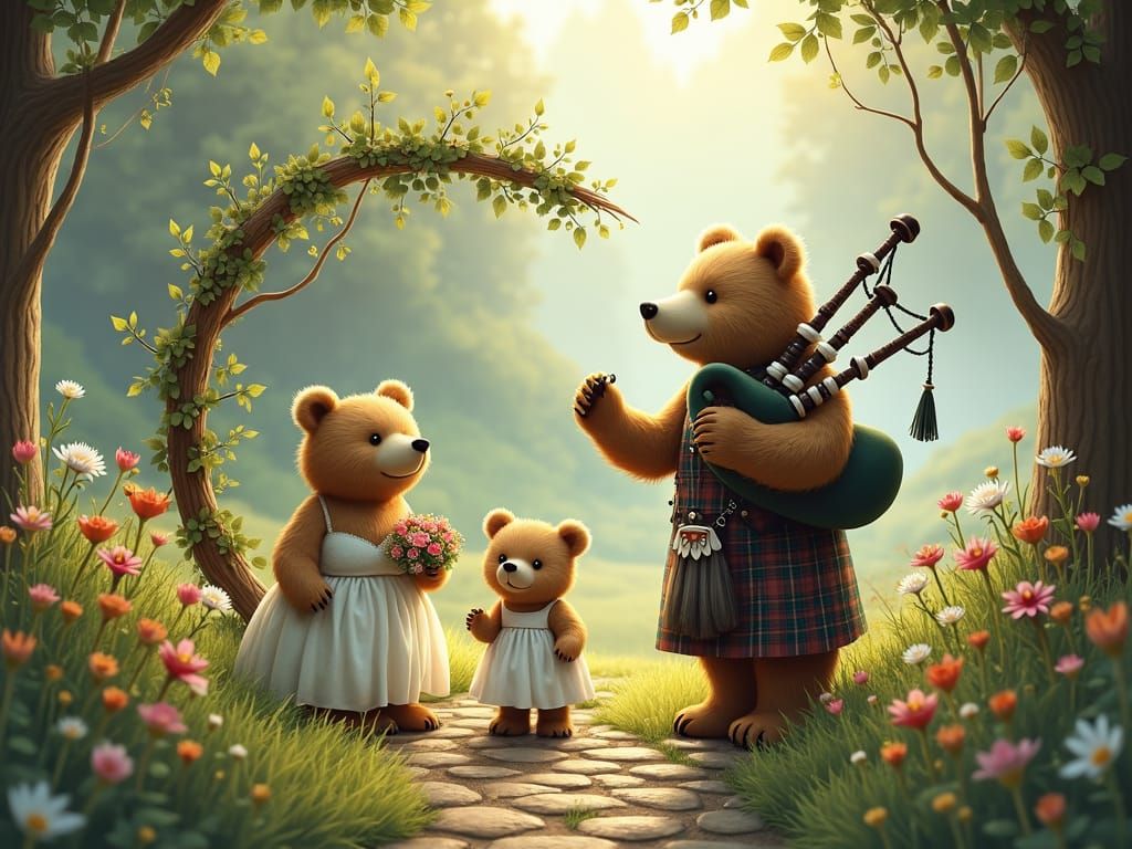 Ethereal Bears Wedding in Scottish Highlands, Tim Burton Sty...