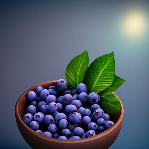 Blueberries in a Bowl: Detailed Matte Painting