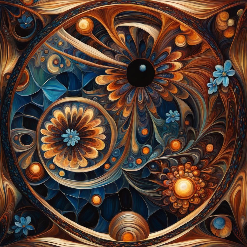 Blue Flowers in Expressionist Neo-Impressionism