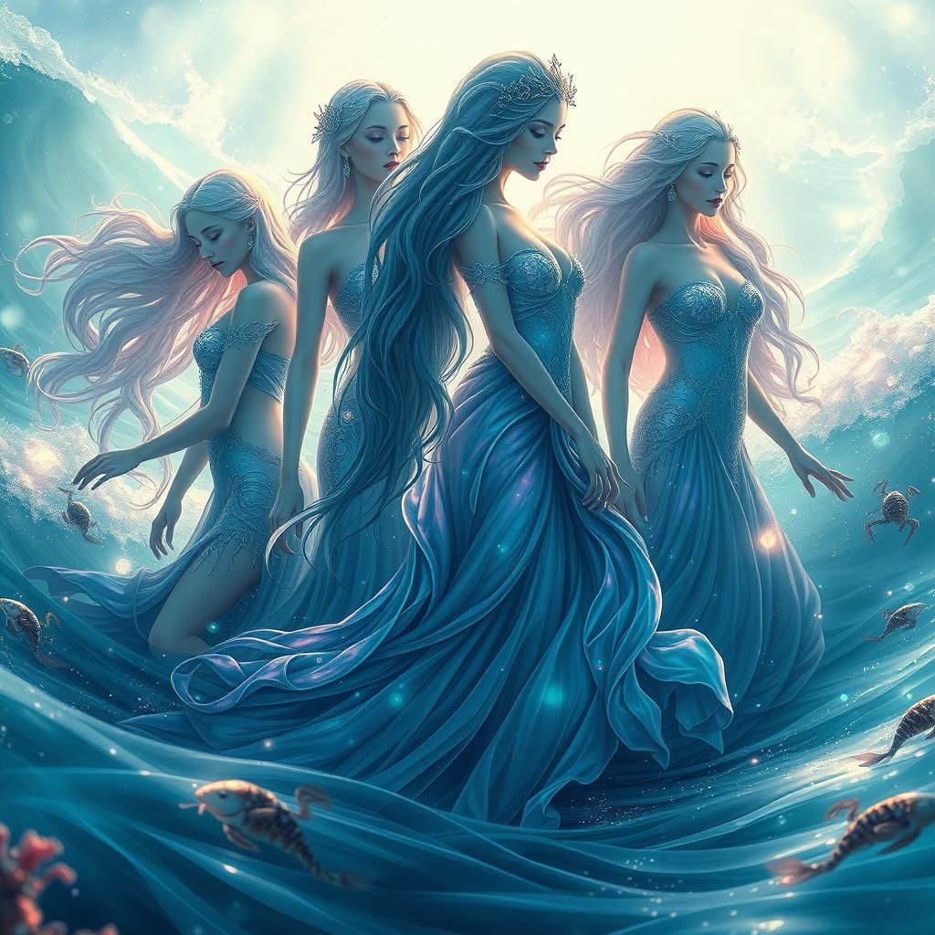 Ocean Women Rising: Hyperrealistic Fantasy Art