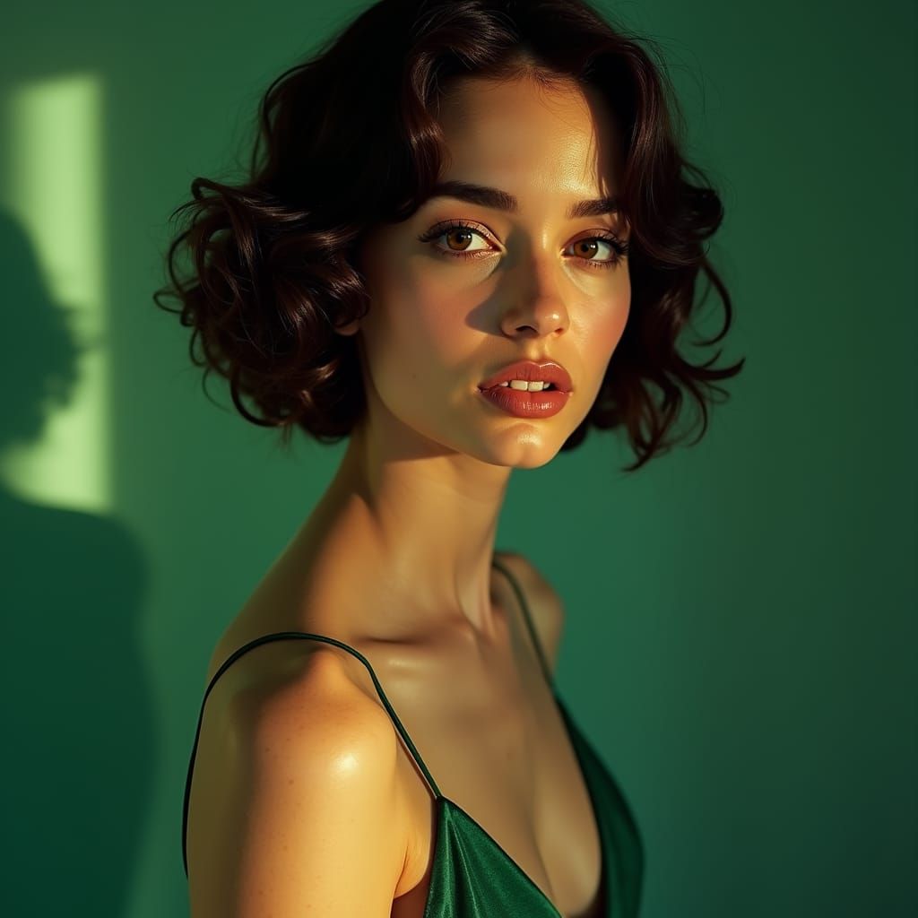 Portrait of a Young Woman in Digital Art Style