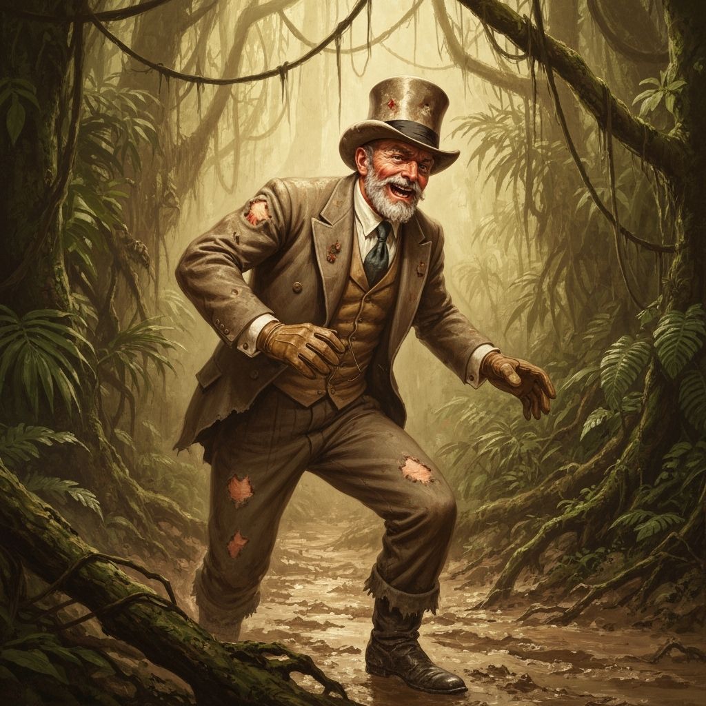 Edwardian Explorer in Jungle, Vintage Adventure Photography