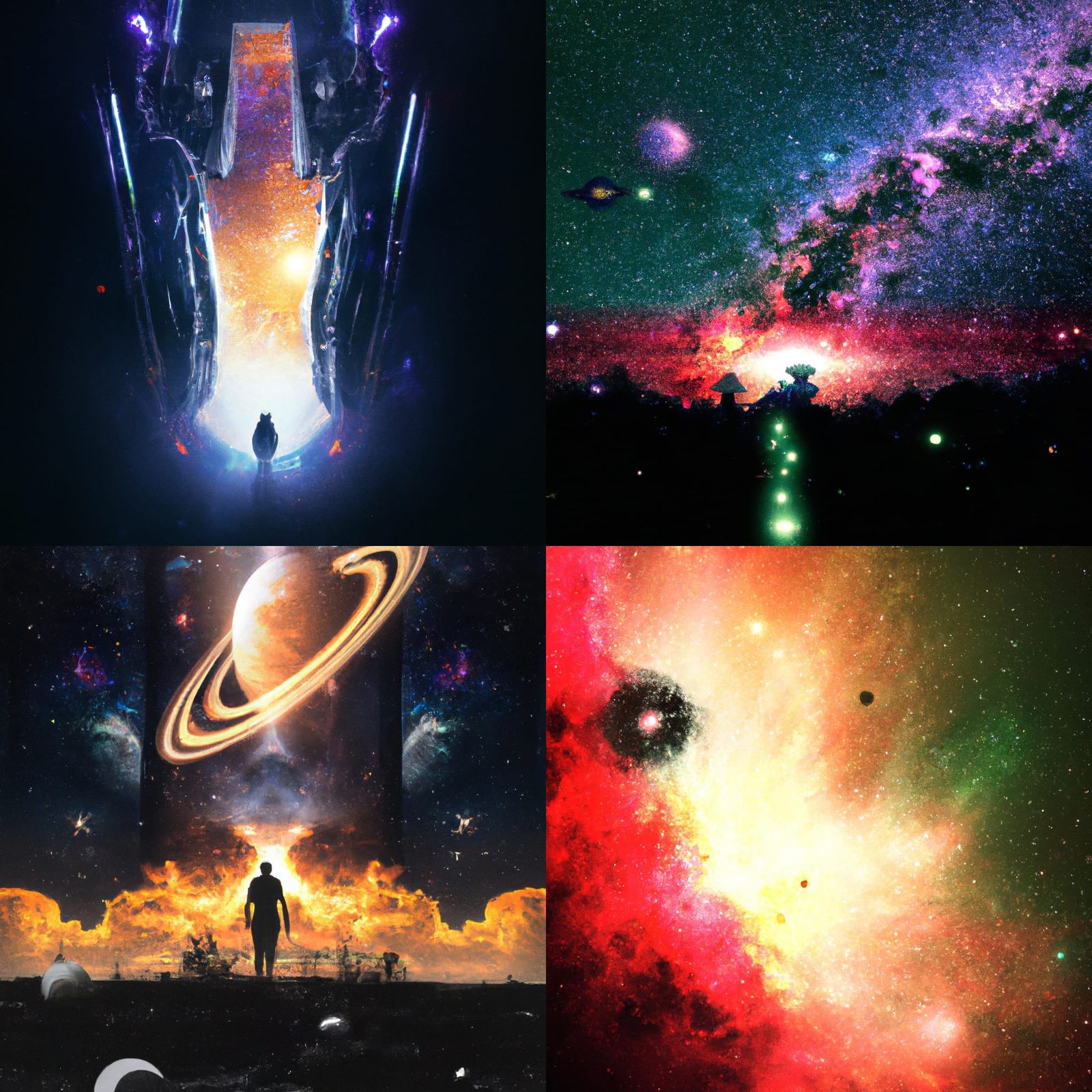 Burning Attack Ships Near Orion in Dieselpunk Style