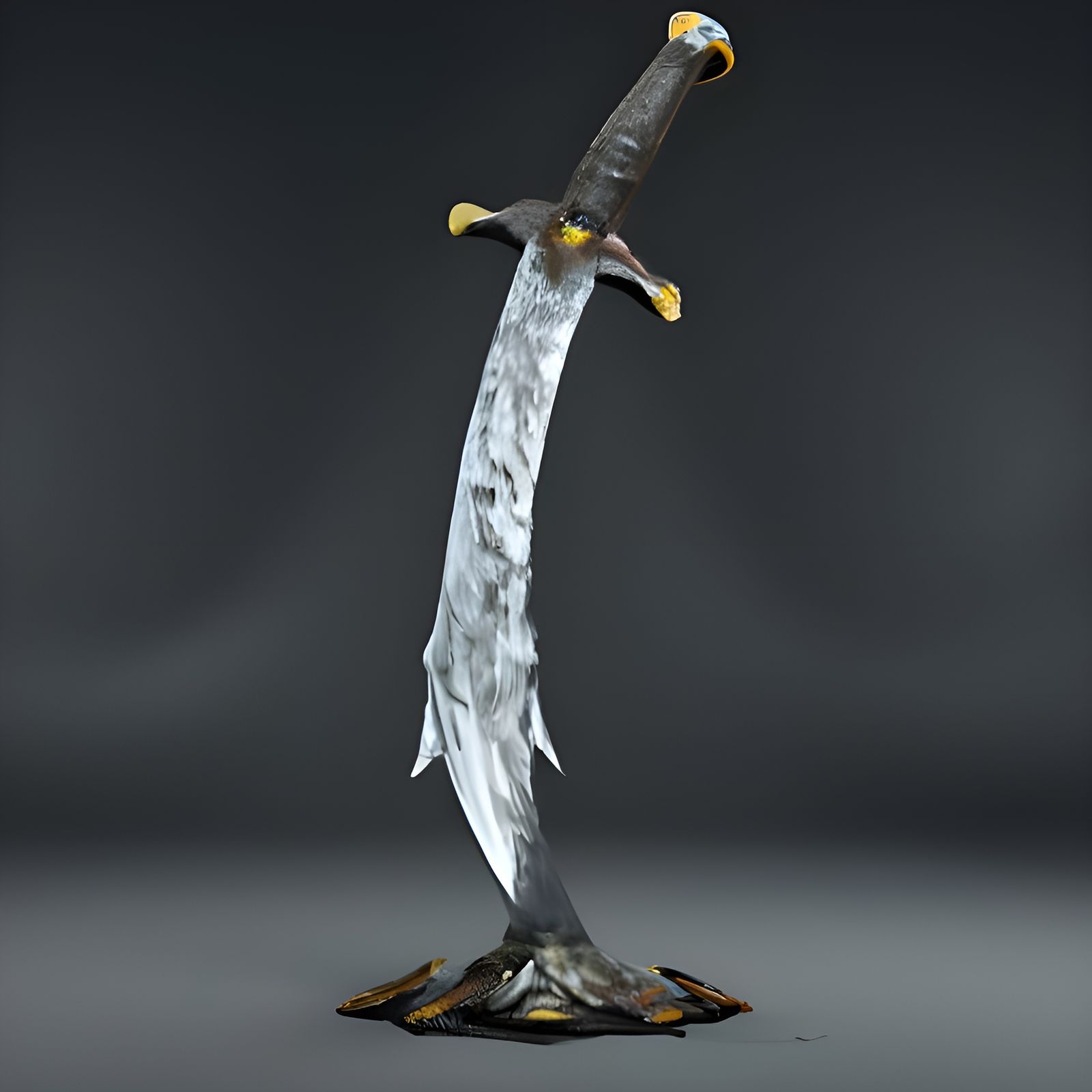 Detailed Damascus Steel Sword in Dark Fantasy Style