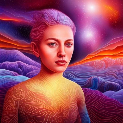 Australian Outback Personified: Holographic Cosmic Illustrat...