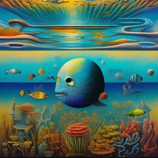 Surreal Underwater Fish in Dali Style