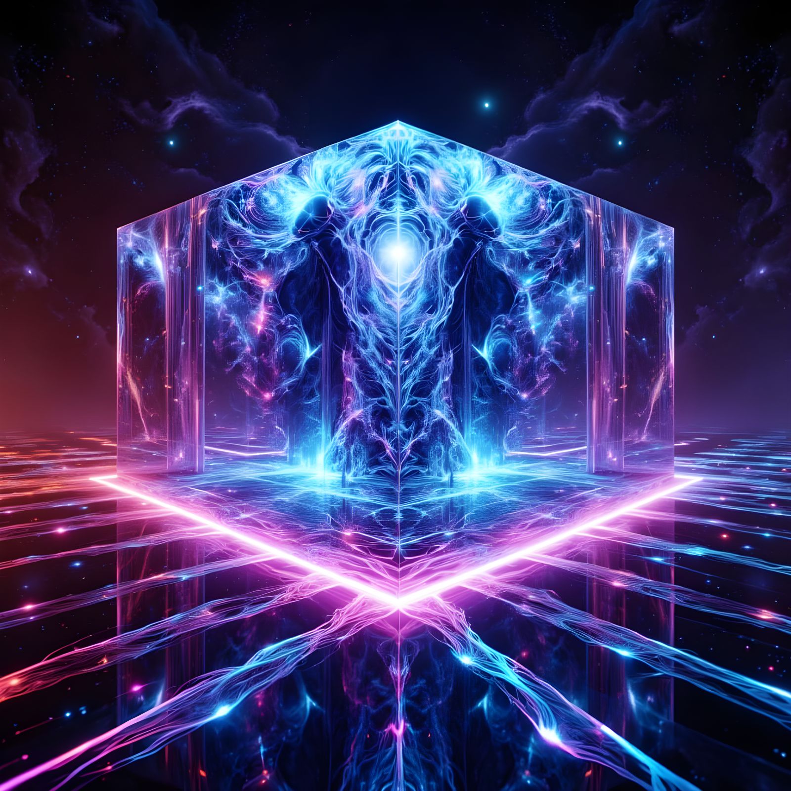 Tesseract Unfolding in Prismatic Void