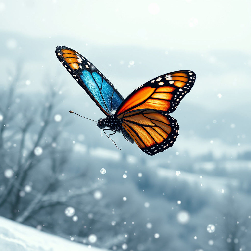 Monarch Butterfly Ballet in Winter Wonderland