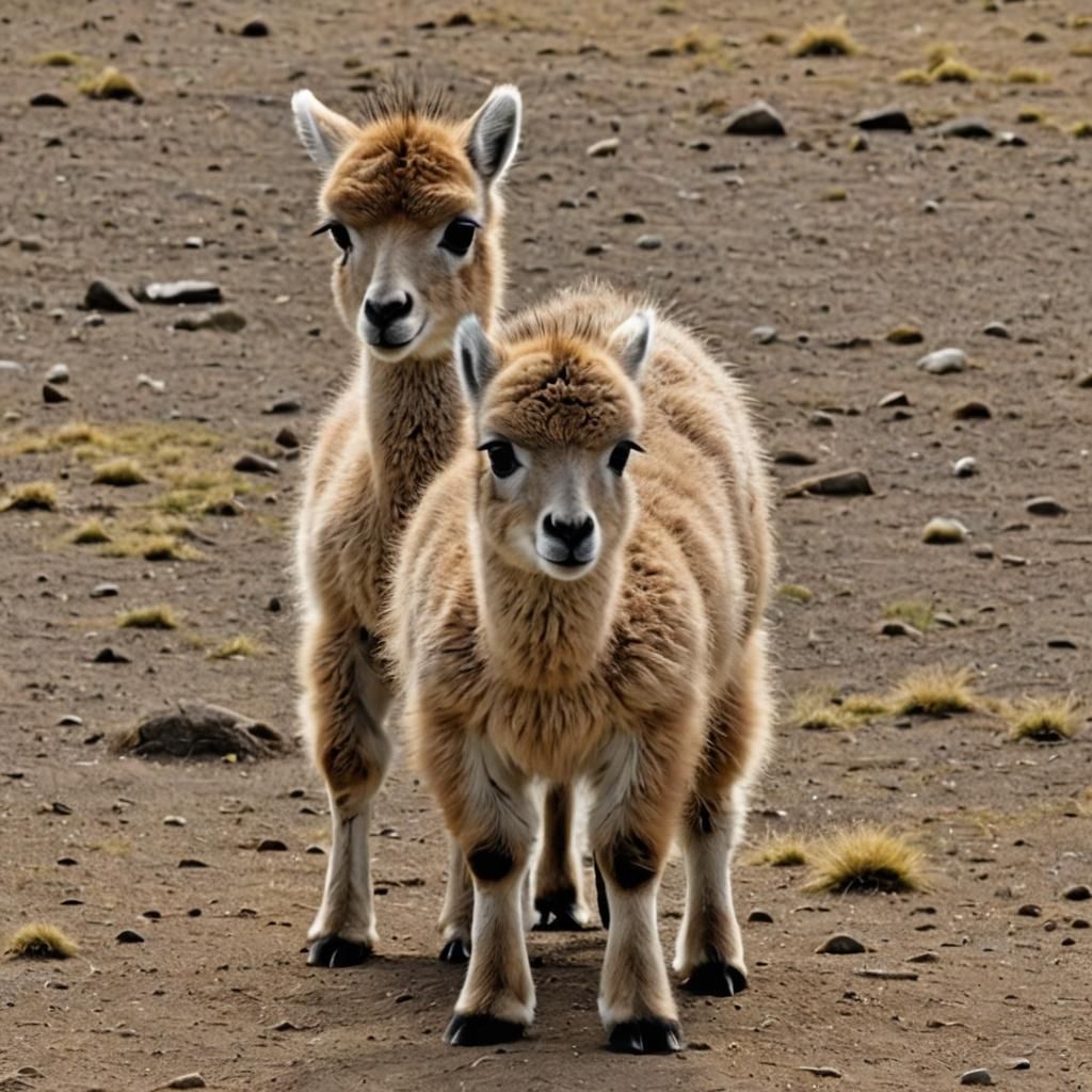 Adorable Fluffy Baby Guanaco