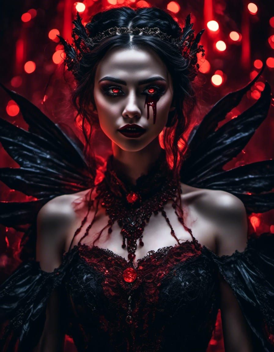 Sinister Vampire Beauty in Gothic Dark Fantasy Style