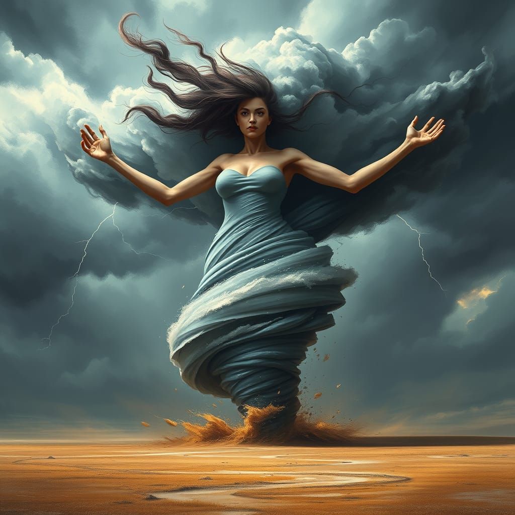 Epic Anthropomorphic Tornado Digital Painting
