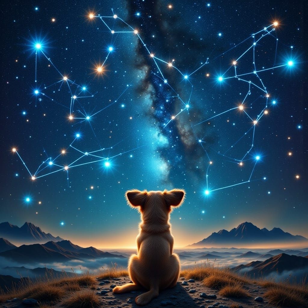 Epic Cosmic Fantasy with Magical Starry Night