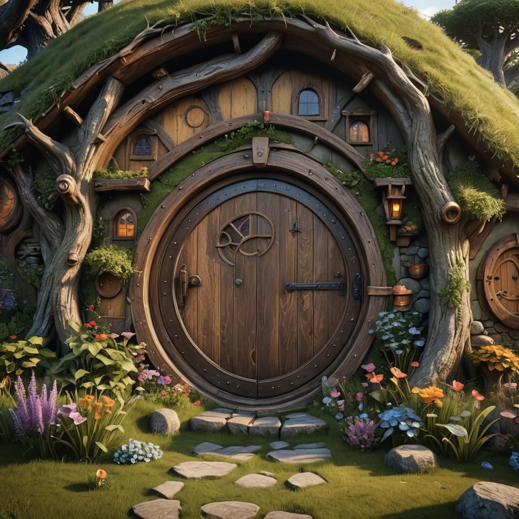 Whimsical Hobbit House in Middle Earth Fantasy