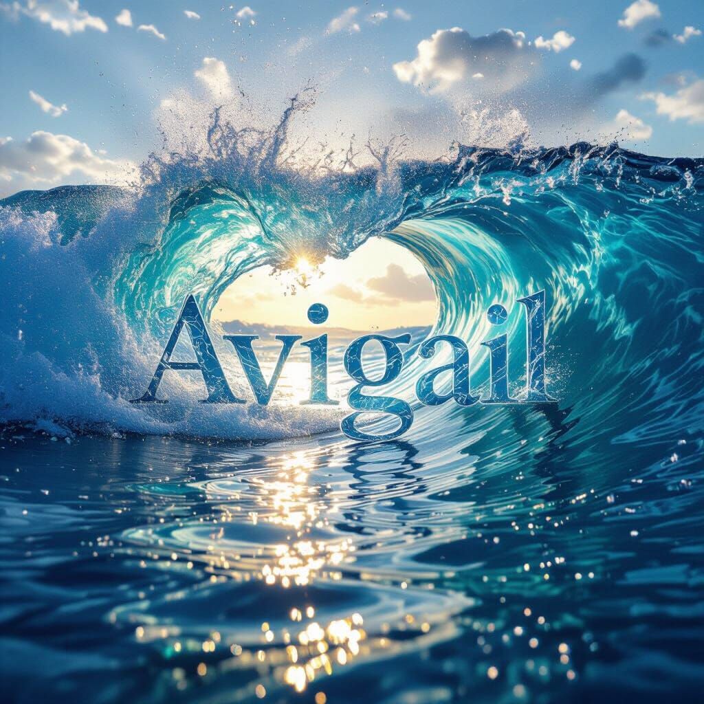 Ocean Wave Artfully Forms Name Avigail