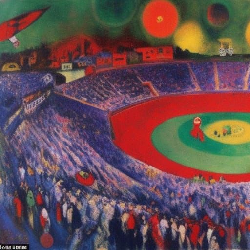 Surreal Gunners Besieged by Animals, Chagall Style