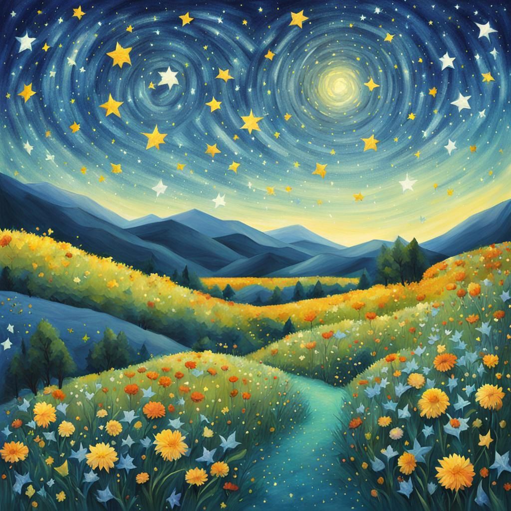 Starry Night Sky AI Image