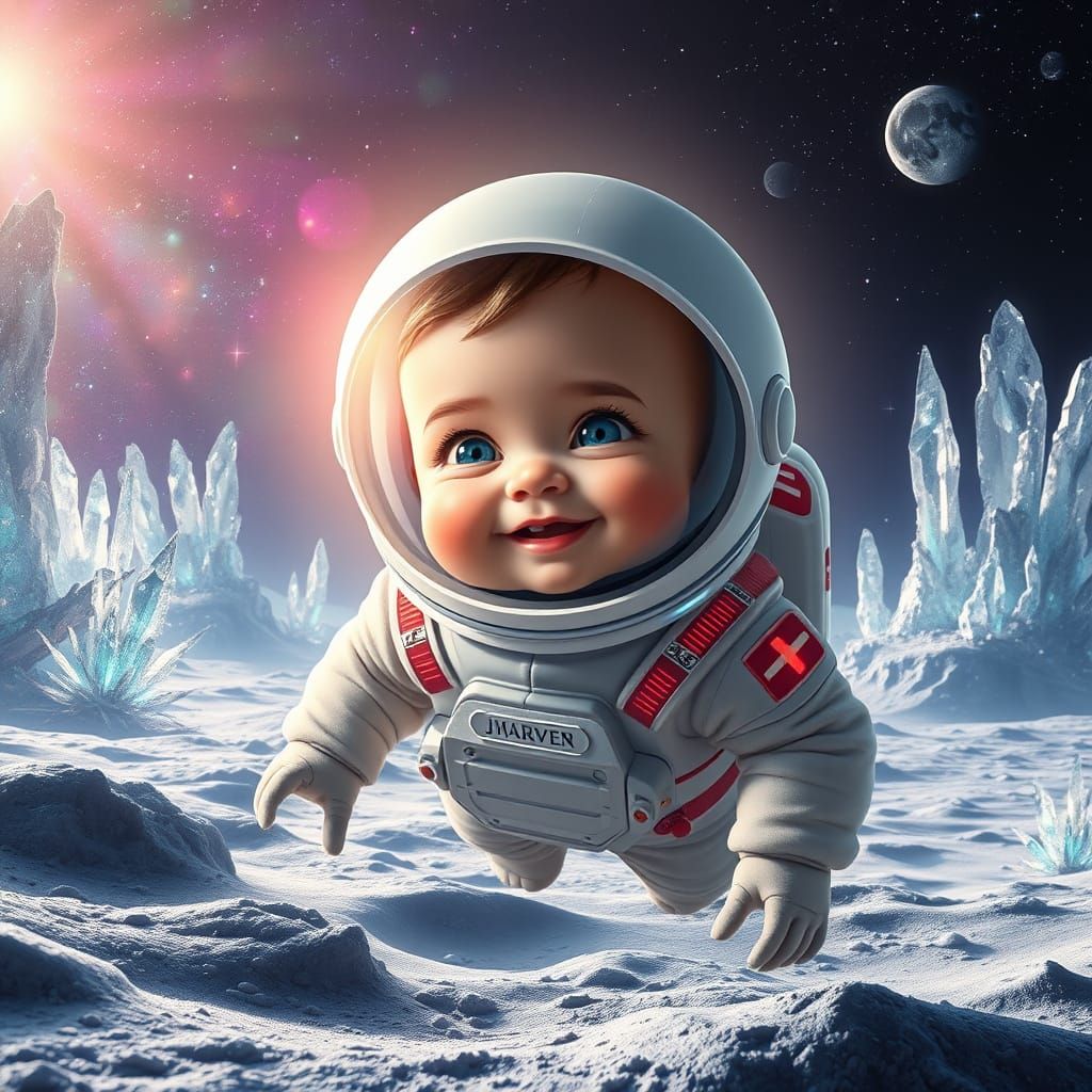 Cherubic Space Explorer on the Lunar Surface