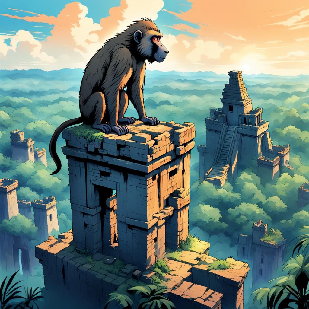 Baboon King of the Jungle Ruins