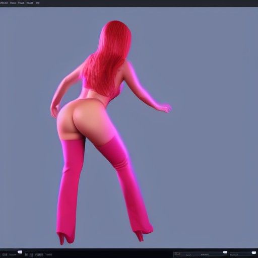 Streamer Woman Twerking in 3D Unreal Engine Style