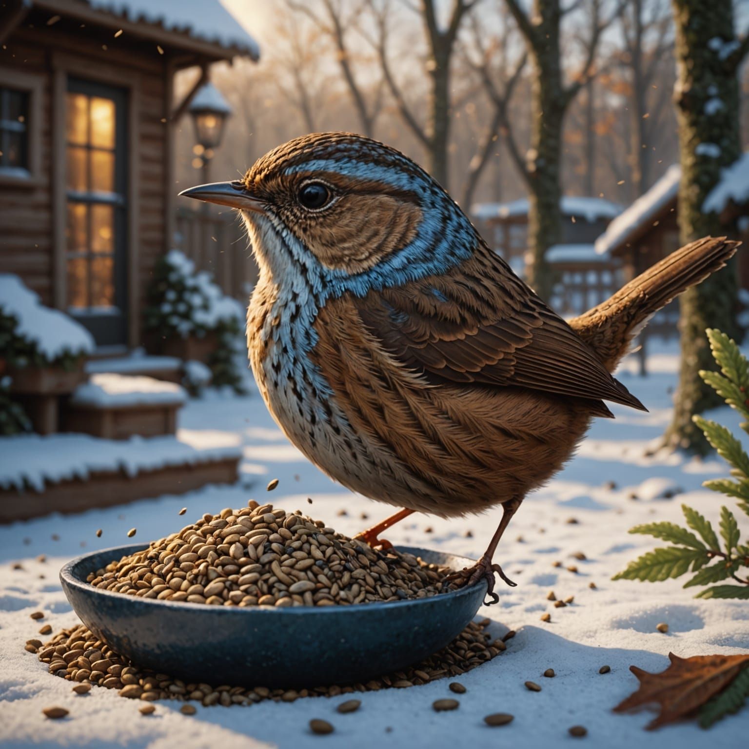 Winter Wren in Enchanted Backyard