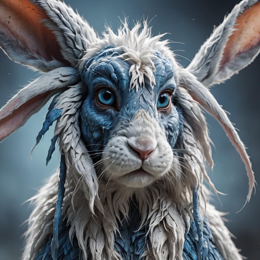 Hyperrealistic Alien Rabbit Portrait in Detailed Matte Paint...